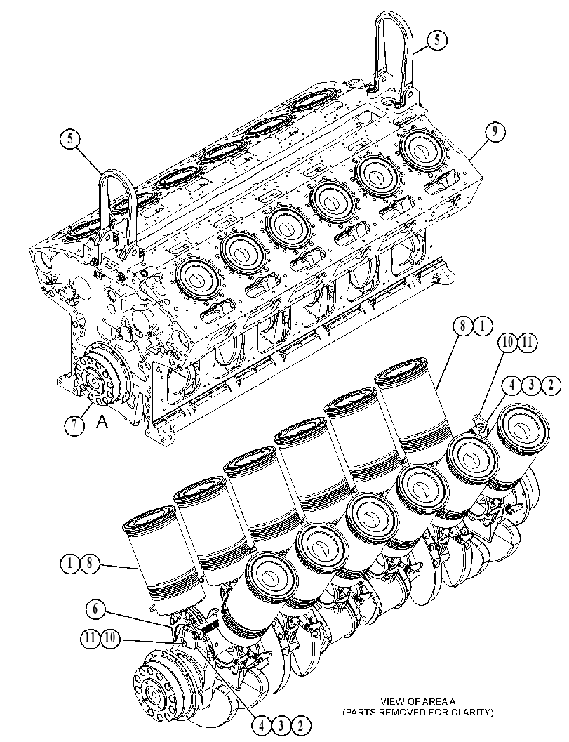 Блок цилиндров укороченный 5817584 CAT