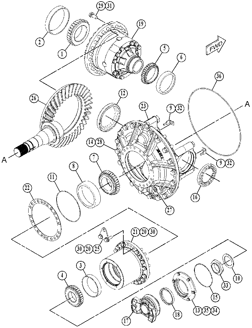 Дифференциал с конической передачей 4646879 CAT