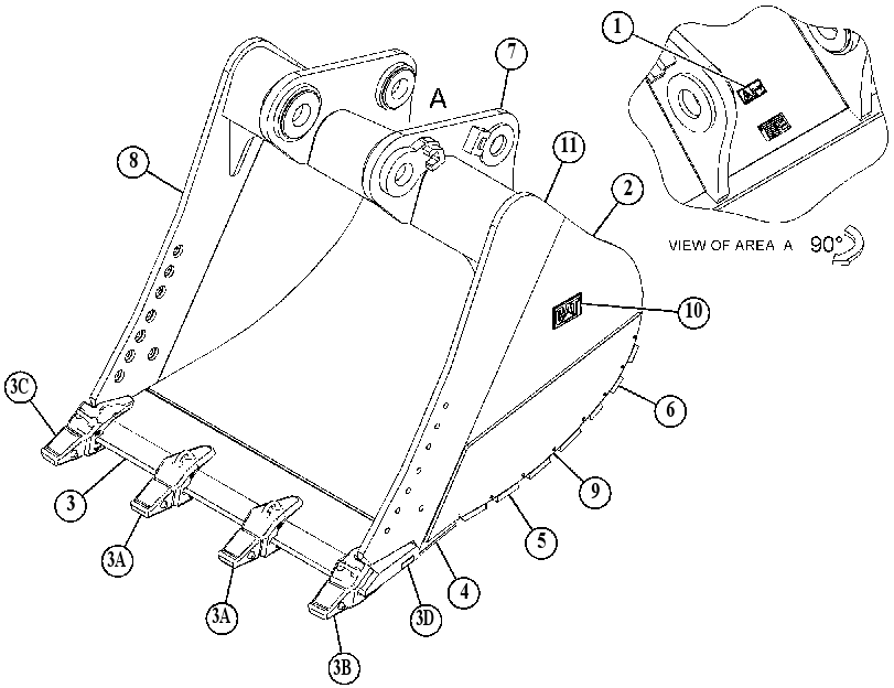 BUCKET GP-SEVERE SERVICE SPADE 6016617 CAT