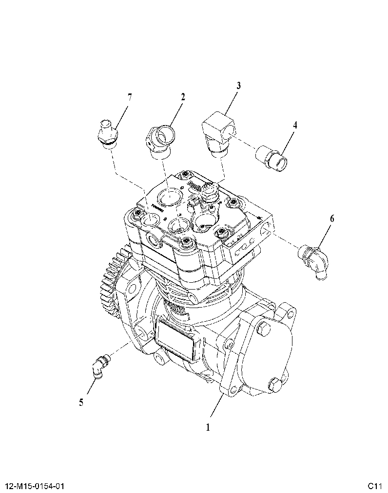KIT-AIR COMPR (KIT, AIR CMPRSR SINGLE CYL) 3990168 CAT