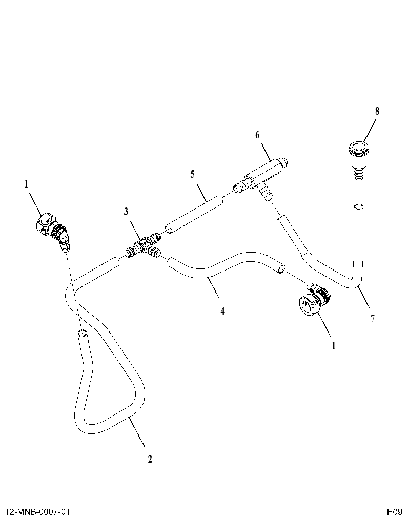 HOSE AS-F DRAIN (HOSE ASM FUEL DRAIN) 3762670 CAT