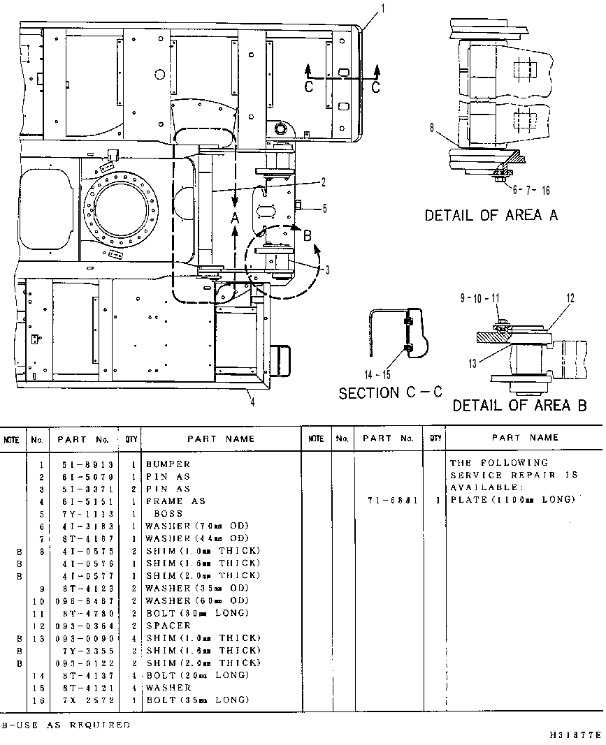 Рама верхняя 6I5150 CAT