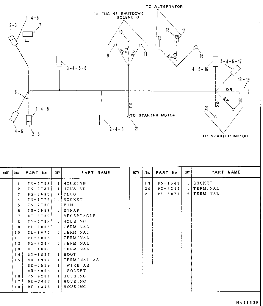 Жгут проводов 7Y5542 CAT