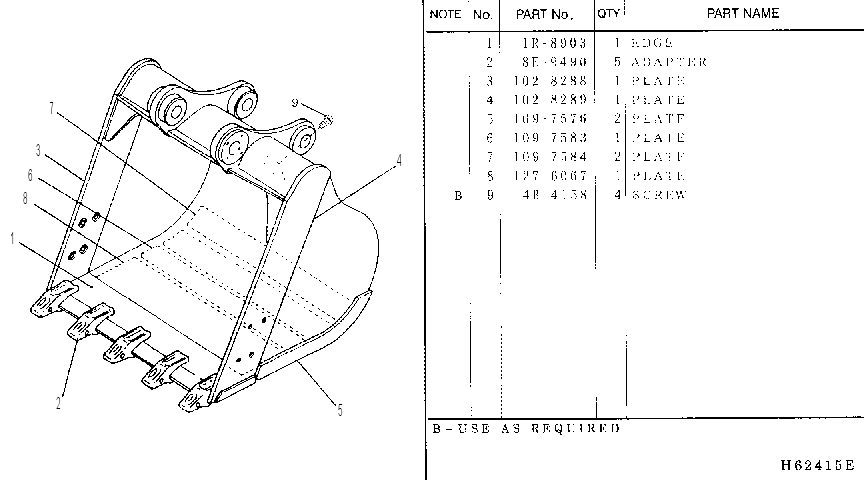 Ковш экскаваторный в сборе 1028287 CAT