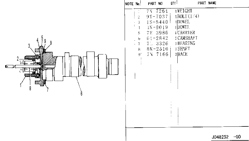 Распределительный вал в сборе 4P9028 CAT
