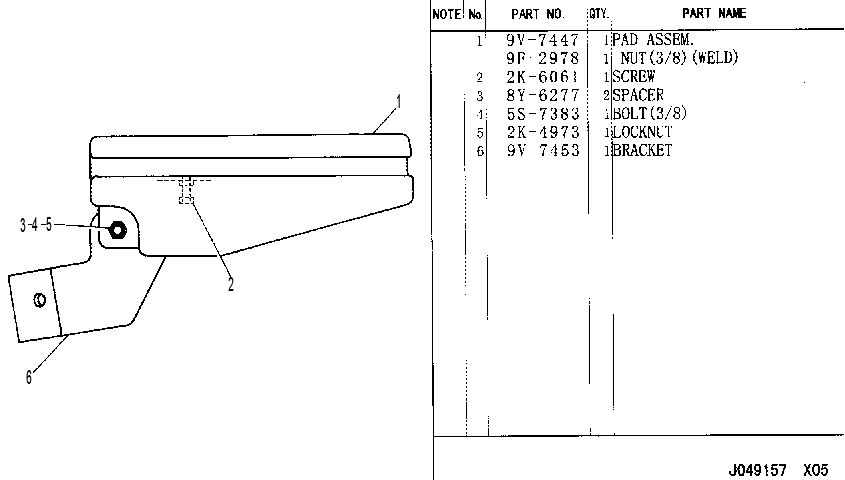 ARMREST AS-RH 9V7446 CAT