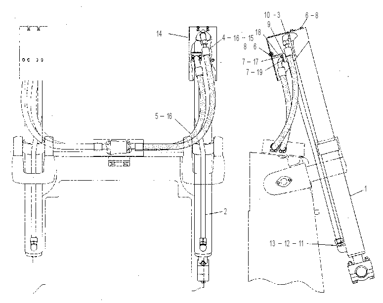 LIFT CYLINDER AND LINES GROUP 1312891 CAT