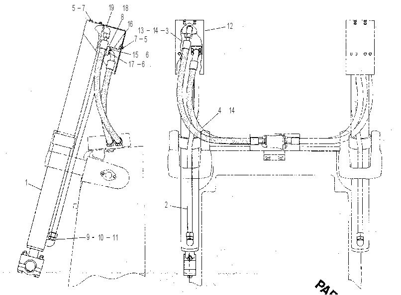 LIFT CYLINDER AND LINES 1312892 CAT