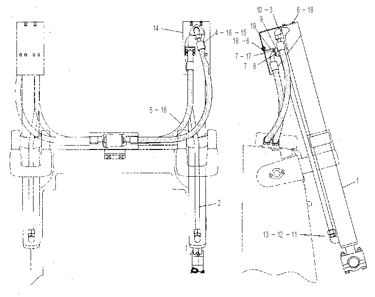 LIFT CYLINDER AND LINES 1312893 CAT