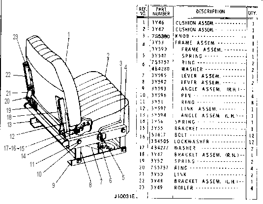 SEAT ASSEMBLY 5A9461 CAT