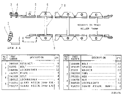 TRACK ROLLER GUARD GROUP 9S8250 CAT