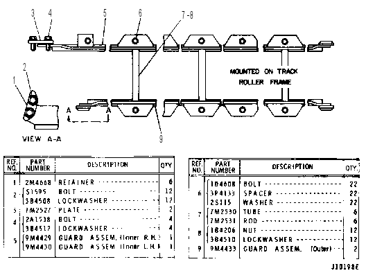 TRACK ROLLER GUARD GROUP 9M4432 CAT
