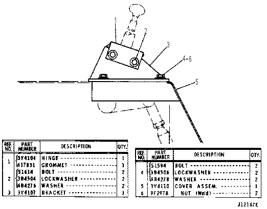 HAND CONTROL LEVER LOCKING DEVICE GROUP 3Y4109 CAT