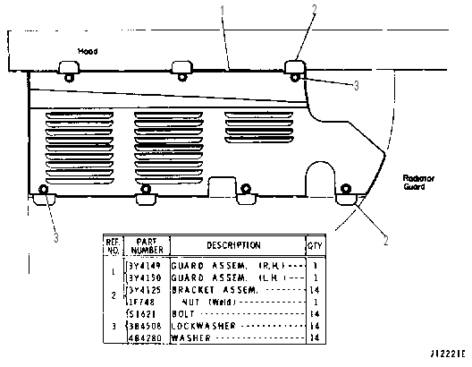 ENGINE SIDE UPPER GUARD GROUP 3Y4148 CAT