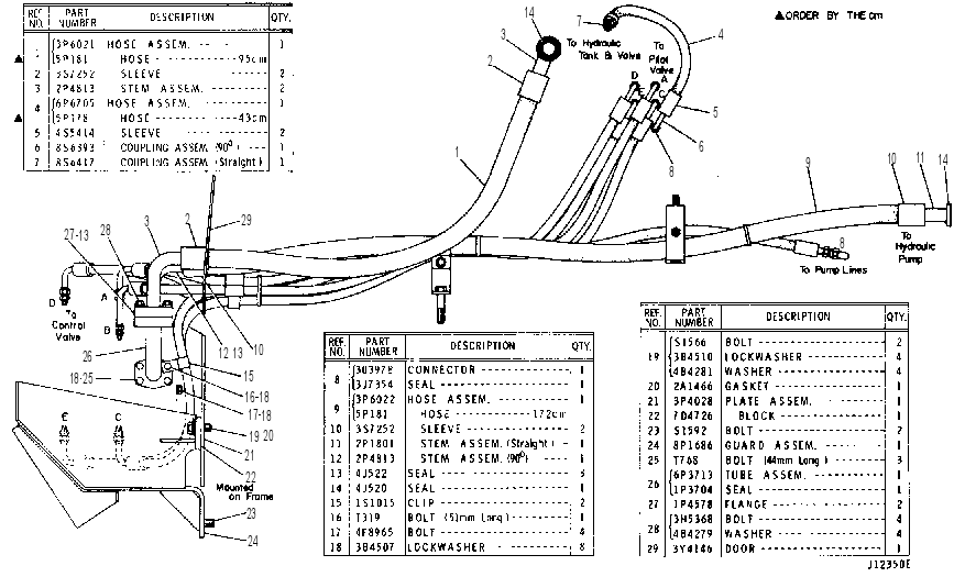 REAR ATTACHMENT LINES GROUP 6P6870 CAT