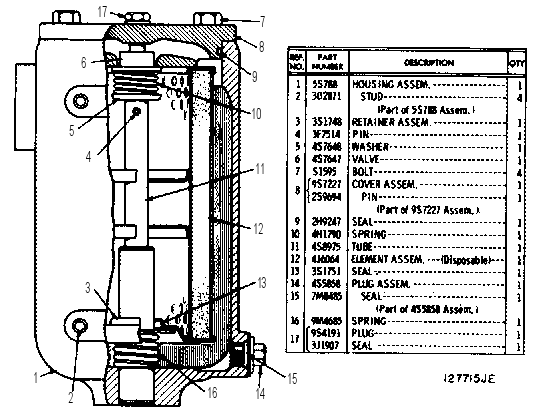 STEERING CLUTCH AND TRANSMISSION FILTER 3S7141 CAT