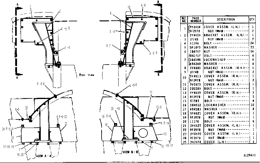 COVER AND BRACKET 3Y4604 CAT