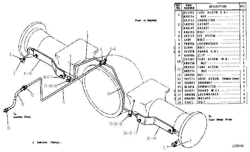 FRONT BRAKE LINES 3Y4026 CAT