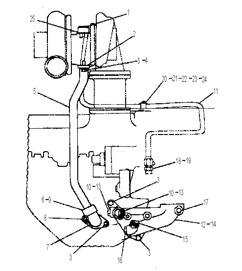 TURBOCHARGER OIL LINES 4Y8570 CAT