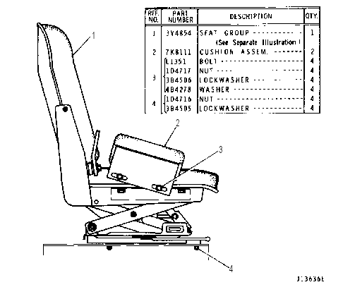 SUSPENSION SEAT GROUP 3Y3910 CAT