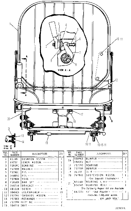 Сиденье 3Y4854 CAT