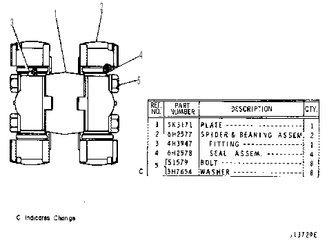 UNIVERSAL JOINT ASSEMBLY 5K2005 CAT