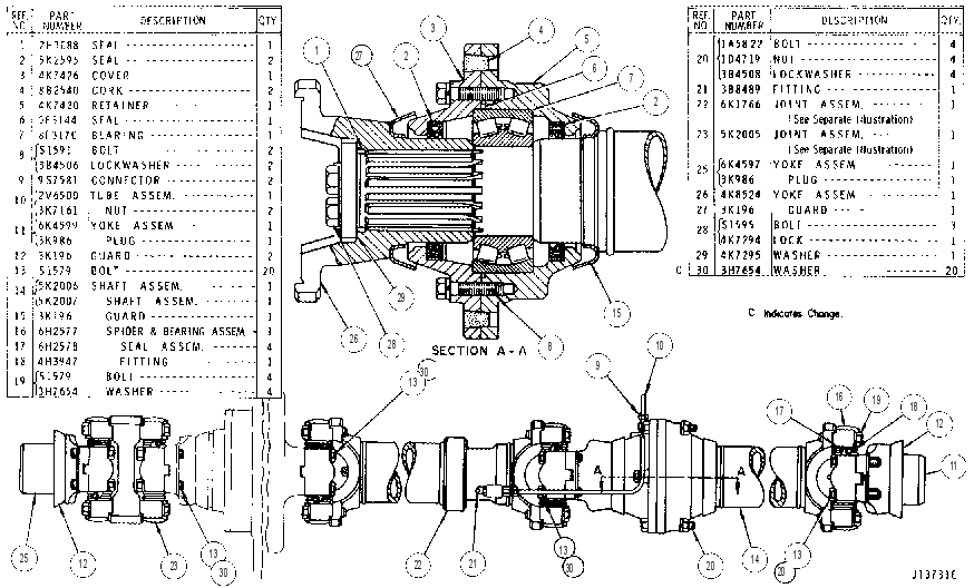 DRIVE SHAFT GROUP 5K2004 CAT