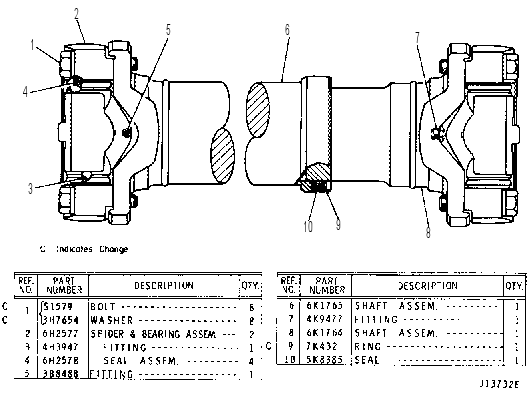 UNIVERSAL JOINT ASSEMBLY 6K1766 CAT