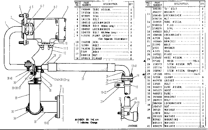 HYDRAULIC PUMP AND LINES GROUP 6K9470 CAT