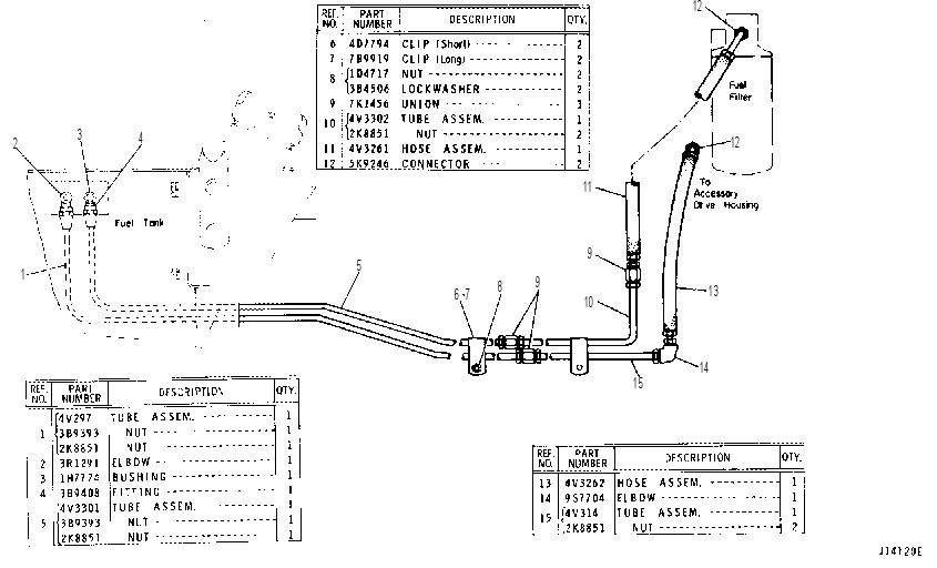 FUEL LINES 4V2223 CAT