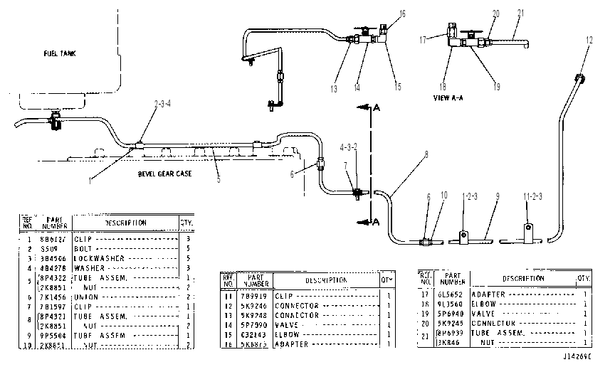 FUEL LINES 9P5498 CAT