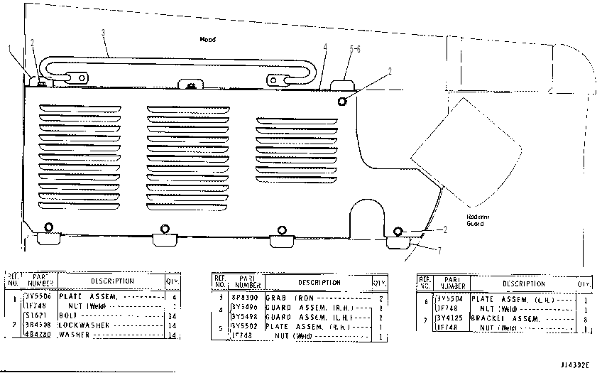 ENGINE SIDE UPPER GUARD 3Y5500 CAT