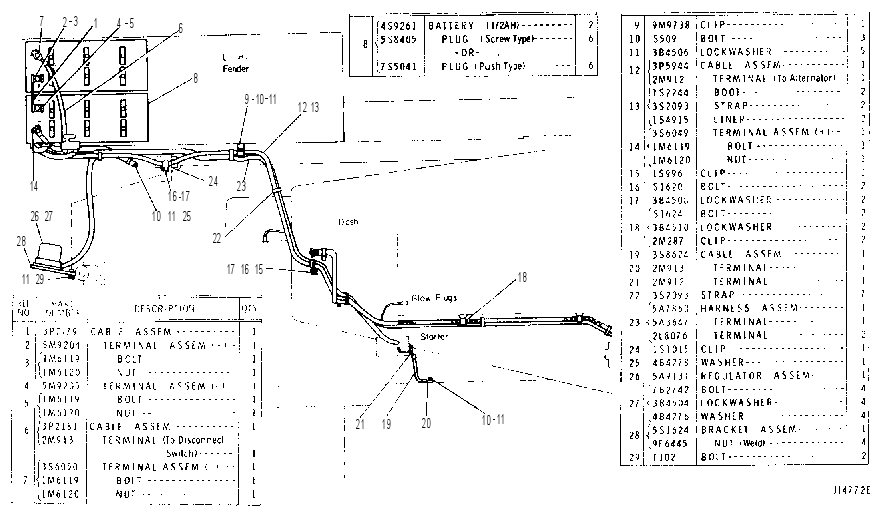 Аккумулятор с проводкой 3Y6410 CAT