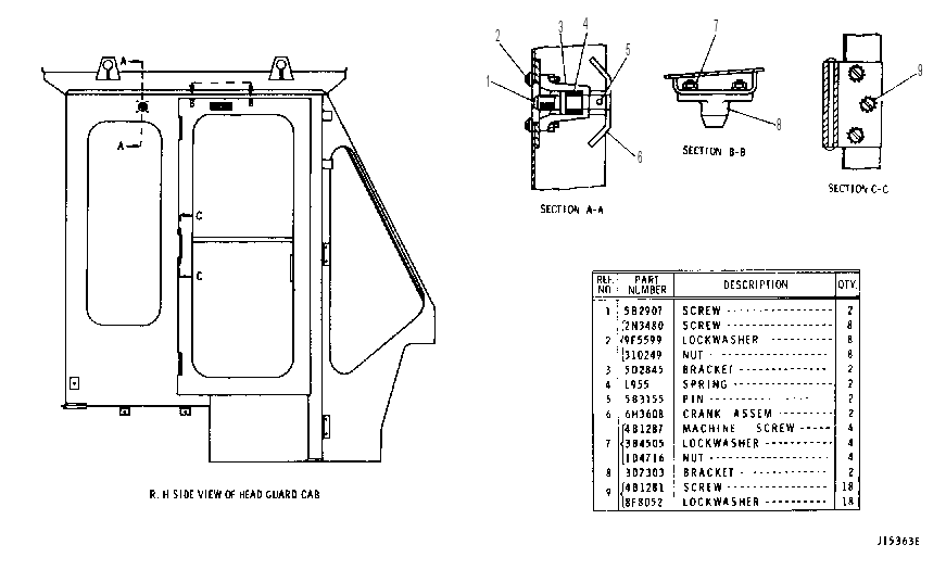 HEAD GUARD CAB GROUP 3Y6140 CAT