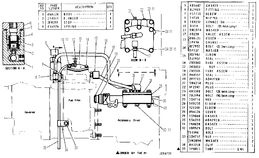FUEL FILTER LINES 7N5041 CAT
