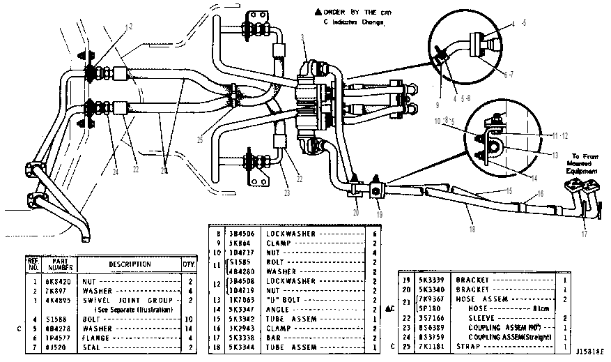 FRONT HYDRAULIC LINES GROUP 7K9376 CAT