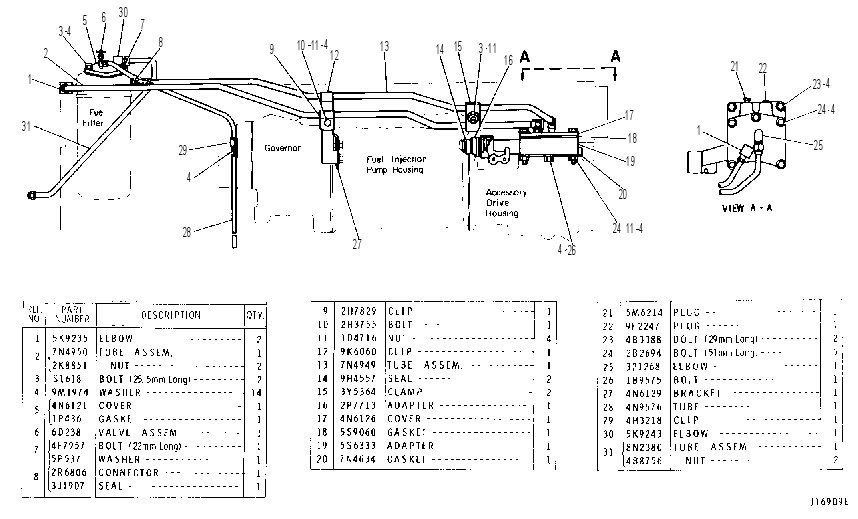 FUEL FILTER LINES 7N4947 CAT