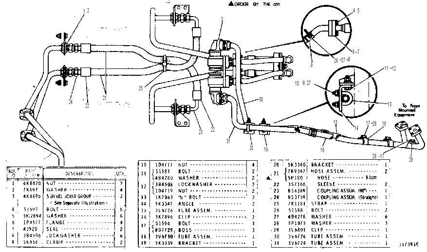 FRONT HYDRAULIC LINES GROUP 4V4765 CAT