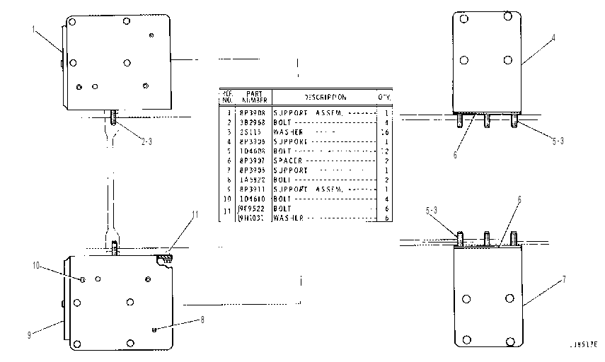 ROLL-OVER PROTECTIVE STRUCTURE MOUNTING 3Y5422 CAT