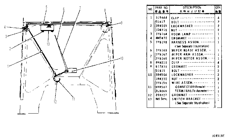 CAB WIRING 3Y6165 CAT