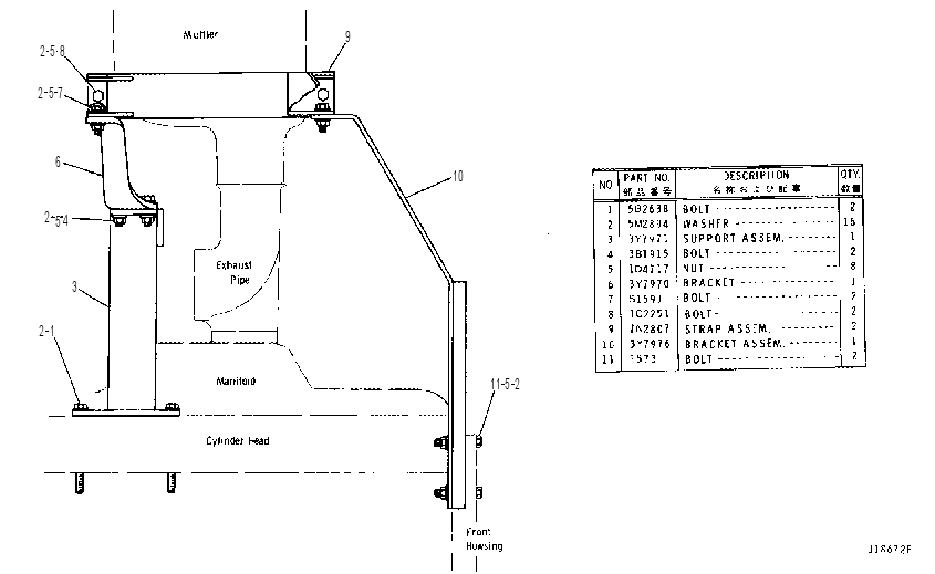 MUFFLER MOUNTING 3Y7977 CAT
