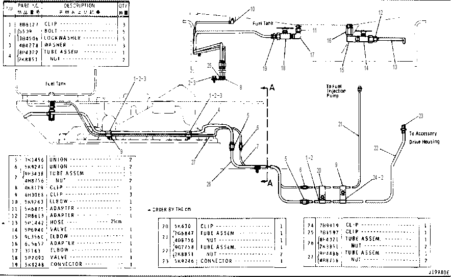 FUEL LINES 9G5504 CAT
