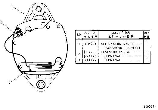 CHARGING ALTERNATOR GROUP 3Y4137 CAT