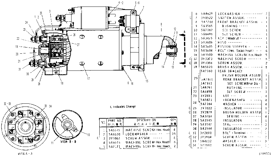 STARTING MOTOR GROUP 3Y9038 CAT