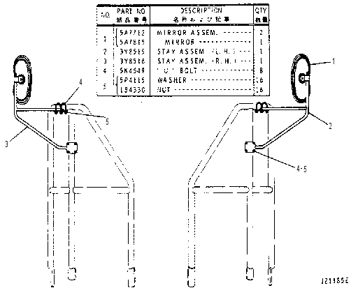 REAR VIEW MIRROR 3Y8468 CAT