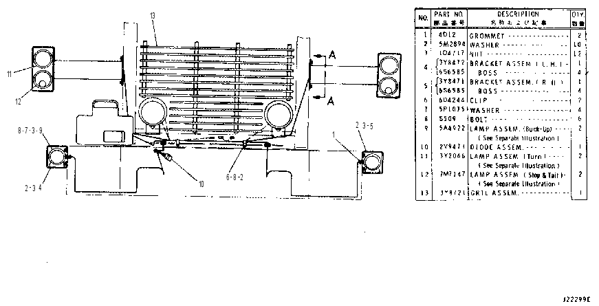 REAR LIGHTING 3Y8682 CAT