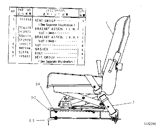 SUSPENSION SEAT 3Y9444 CAT
