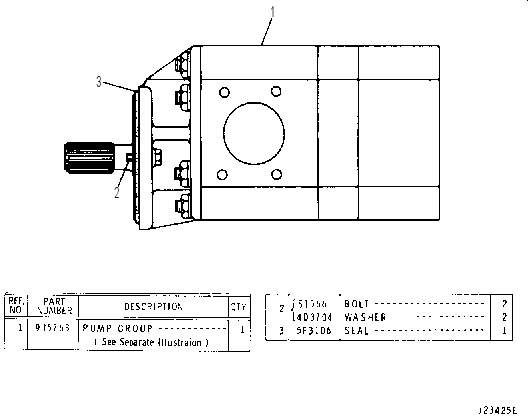 HYDRAULIC GEAR PUMP 2V6125 CAT