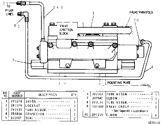 HYDRAULIC LINES AND VALVE 5A8606 CAT
