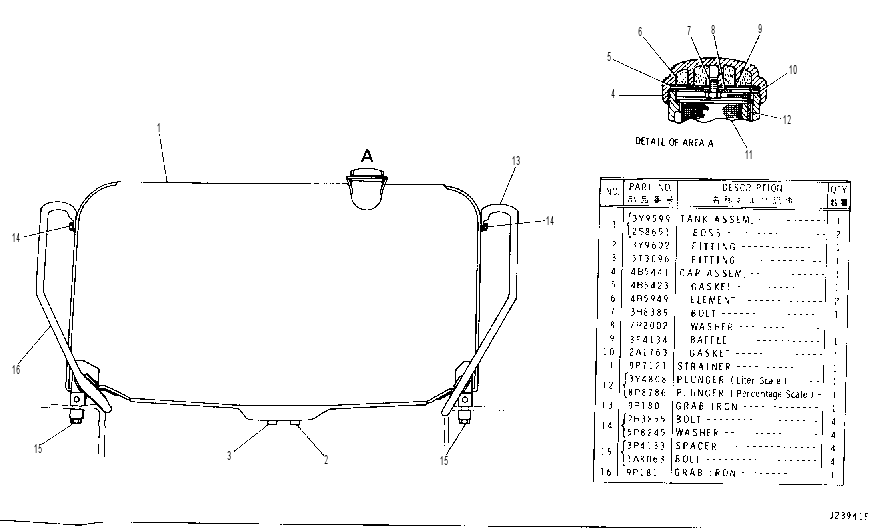 FUEL TANK 4Y0989 CAT